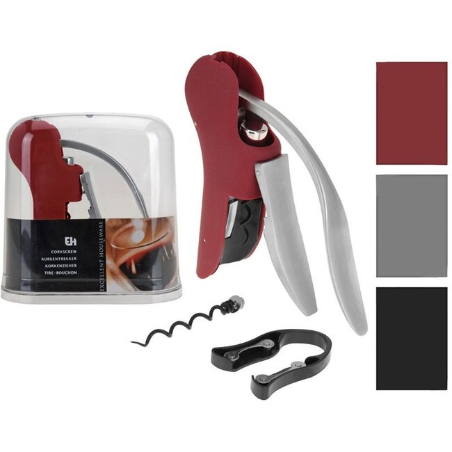 Excellent Houseware Luxury Corkscrew with foil cutter red