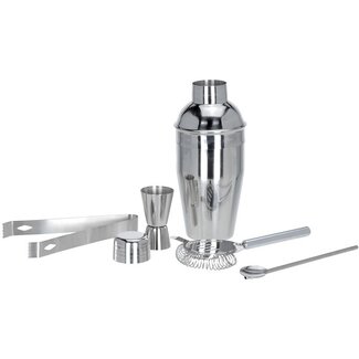 Cocktail set stainless steel - 5-piece - Cocktail shaker - Spoon - Whisk