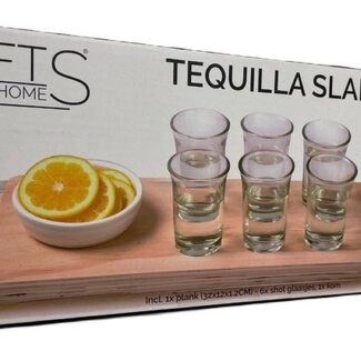 Tequila Serving Set - Tequila Shotjes op Serveerplank