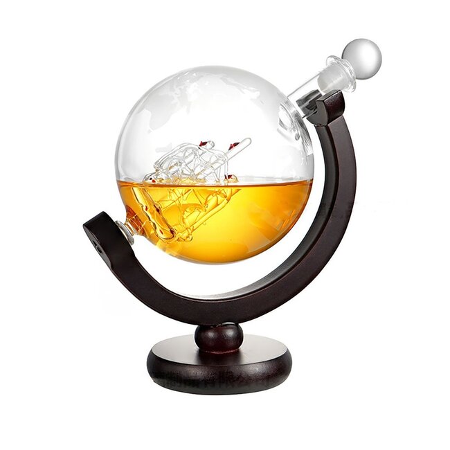 Ceruzo Whiskey Carafe - Globe Decanter - incl. 2 glasses
