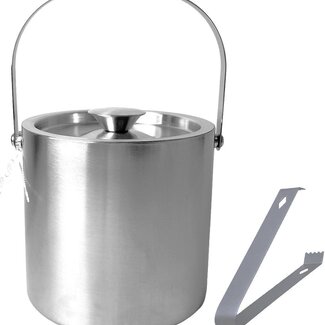 Ceruzo IJsemmer RVS - 3 Liter - extra Groot - met Deksel en Tang