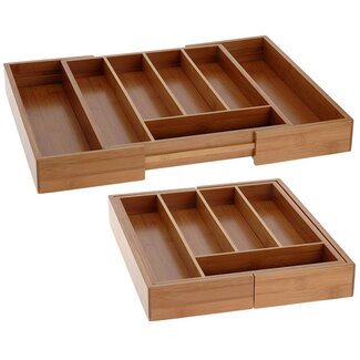 Excellent Houseware Bambus ausziehbares Besteckfach