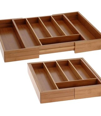 Excellent Houseware Bamboe uitschuifbare bestekbak