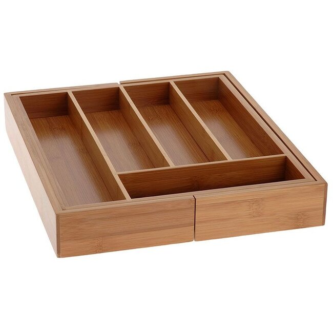 Excellent Houseware Bambus ausziehbares Besteckfach