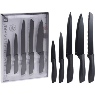 Excellent Houseware Messerset - schwarz - 5 Stück