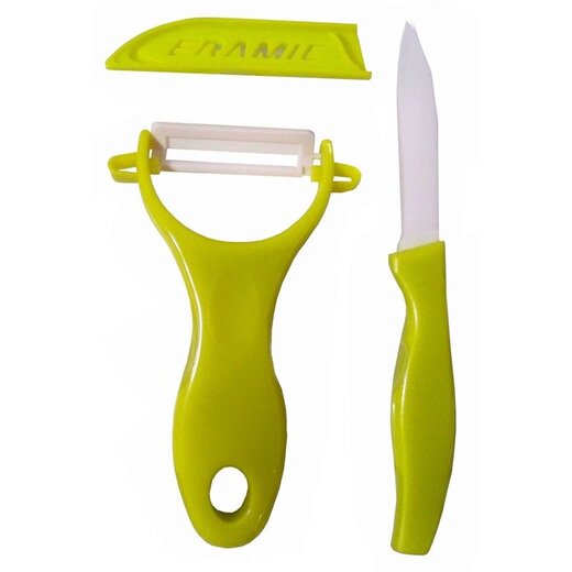 Excellent Houseware Keramische schilmessen – groen