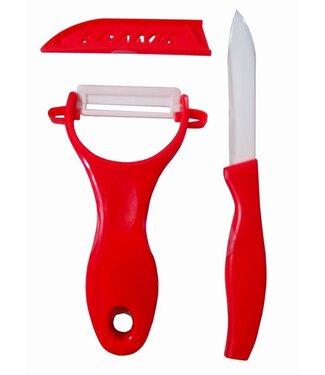 Excellent Houseware Keramische schilmessen - rood