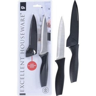 Excellent Houseware Küchenmesser mit Halter und Schärfer