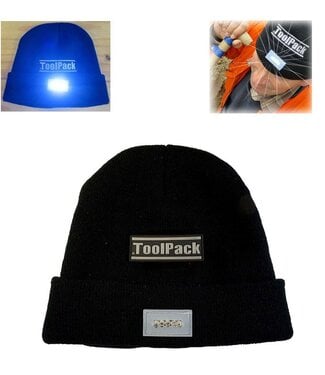 ToolPack Werkmuts met LED-verlichting - zwart