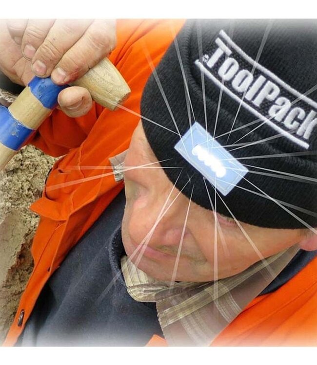 ToolPack Werkmuts met LED-verlichting - zwart