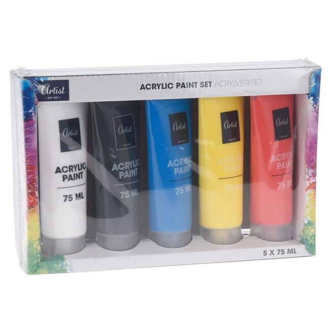 Artist Acrylic paint - 5 × 75 ML