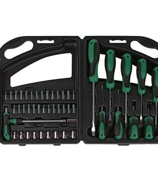 Brüder Mannesmann Schroevendraaier-, bit- en doppenset in koffer (47 dlg)