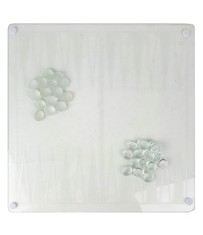 Glazen Spellenset (3-in-1) - Schaken, Backgammon, Checkers