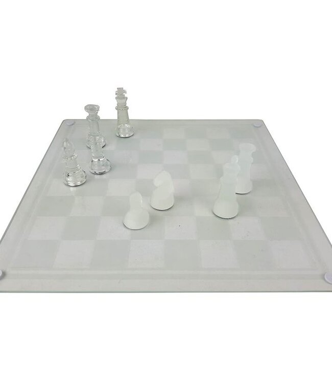 Glazen Spellenset (3-in-1) - Schaken, Backgammon, Checkers