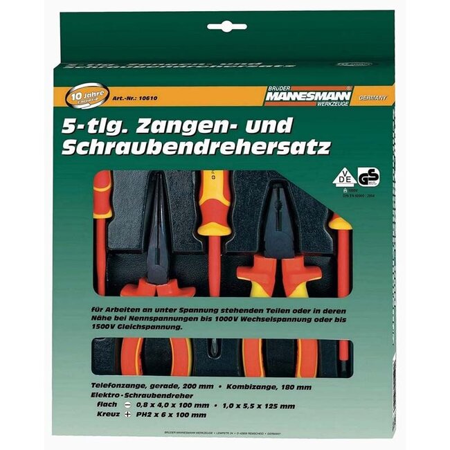 Brüder Mannesmann VDE Electrical Tool Set (5 pcs)