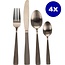 Excellent Houseware Edelstahl-Besteckset - 16-teilig - Mattgold
