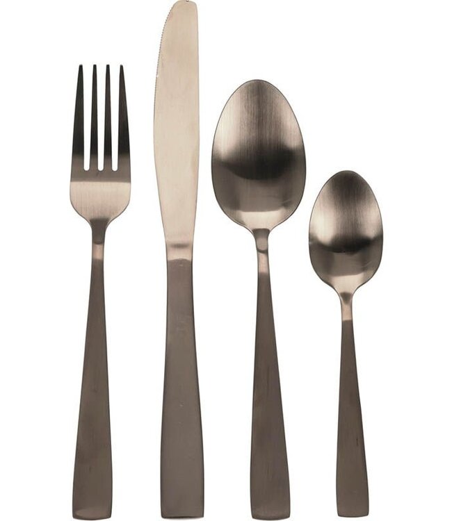 Bestekset RVS 16-delig - Mat Goud Gekleurd