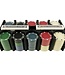Pokerset 200 pokerchips - inclusief kaarten, pokermat en dealer, big blind en small blind
