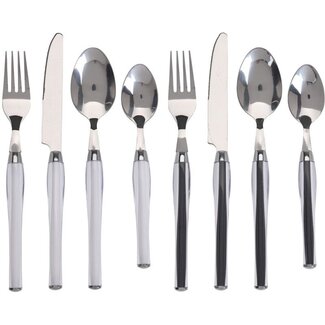 Excellent Houseware Bestekset 24-dlg - RVS - wit of zwart