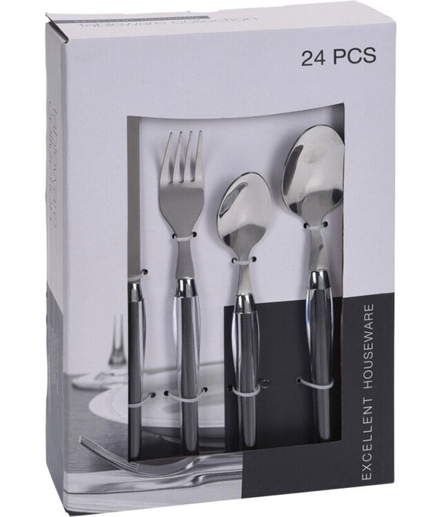 Bestekset 24-dlg - RVS - wit of zwart