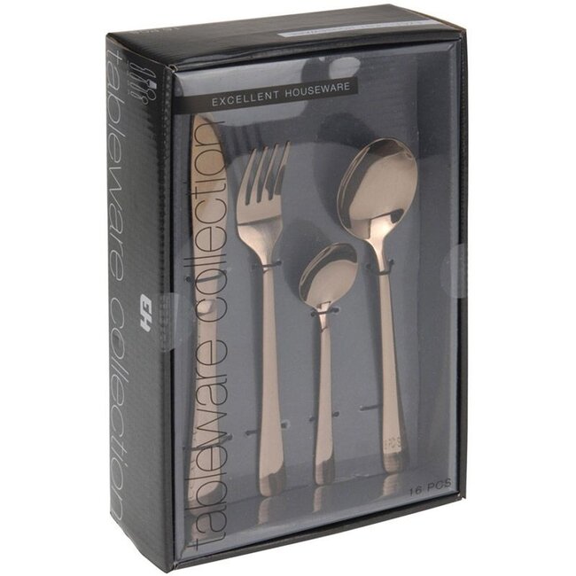 Excellent Houseware Cutlery set 16 pieces - Copper