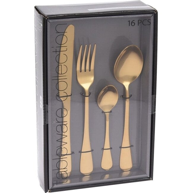 Excellent Houseware Cutlery set 16 pieces - gold