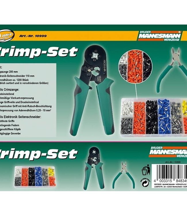 Brüder Mannesmann Krimptang - incl. 1200 Hulzen en Zijsnijtang