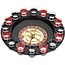 Roulette-Trinkspiel mit 16 Schnapsgläsern