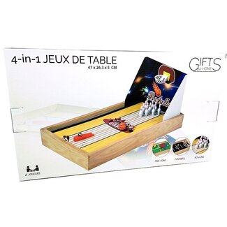 Gifts@Home 4-in-1-Tischspiel - Fußball, Basketball, Tischtennis und Bowling
