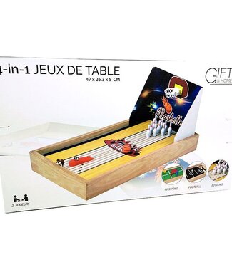 4-in-1 Tafelspel - Voetbal - Basketbal - Tafeltennis - Bowlen