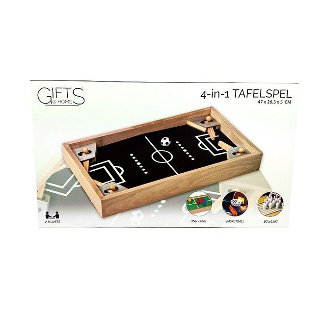 Gifts@Home 4-in-1-Tischspiel - Fußball, Basketball, Tischtennis und Bowling