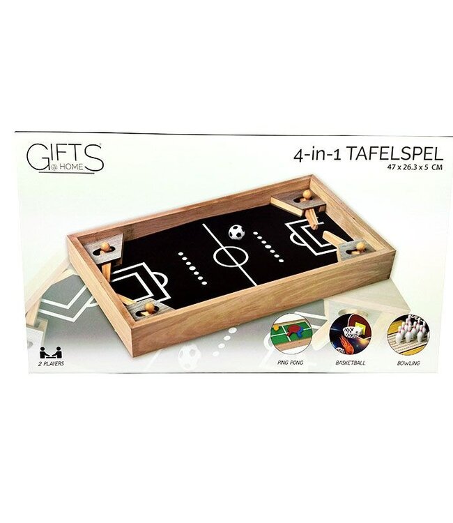 4-in-1 Tafelspel - Voetbal - Basketbal - Tafeltennis - Bowlen