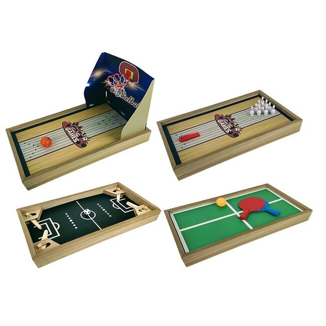 Gifts@Home 4-in-1-Tischspiel - Fußball, Basketball, Tischtennis und Bowling