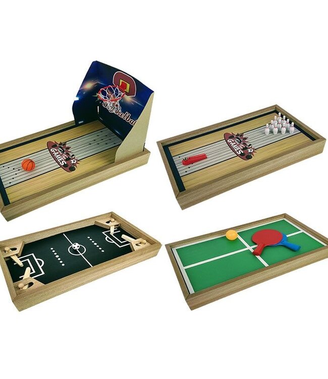 4-in-1 Tafelspel - Voetbal - Basketbal - Tafeltennis - Bowlen