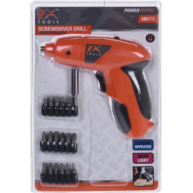 Schroefboormachine - met 18 Bits