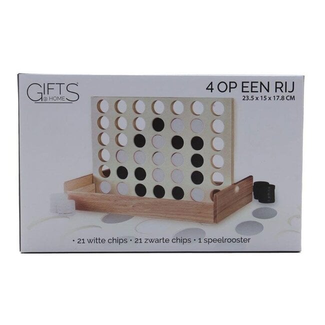Gifts@Home Four in a Row - Wood - Travel Game