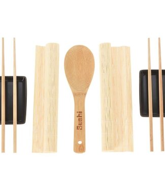 Excellent Houseware Sushi Set - Bamboe + Keramiek - voor 2 personen
