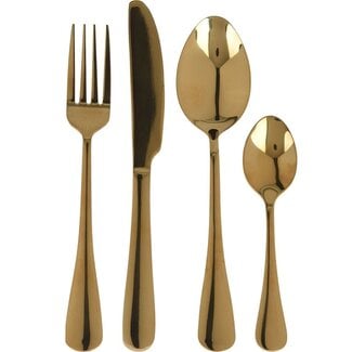 Excellent Houseware Stainless Steel Cutlery Set - 16 Pieces - Gold