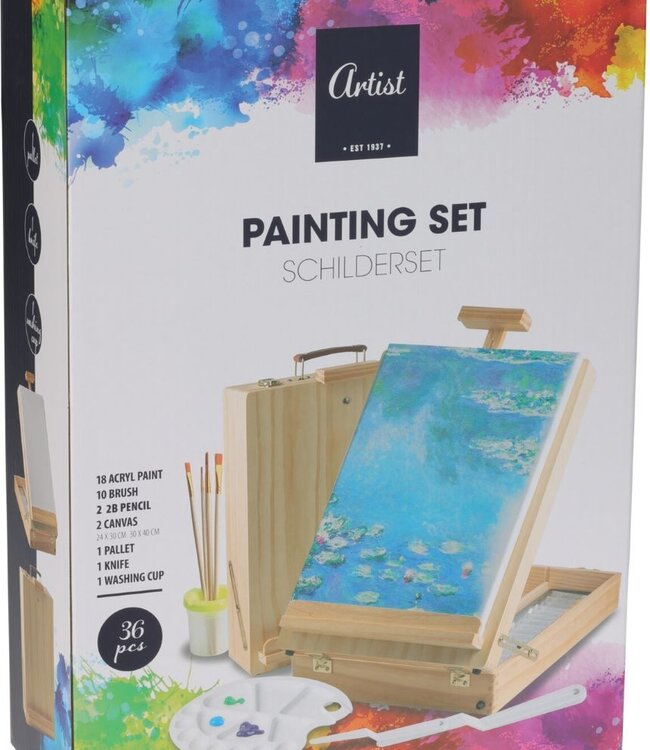 Schildersezel - Schilderkoffer gevuld - 36-delig