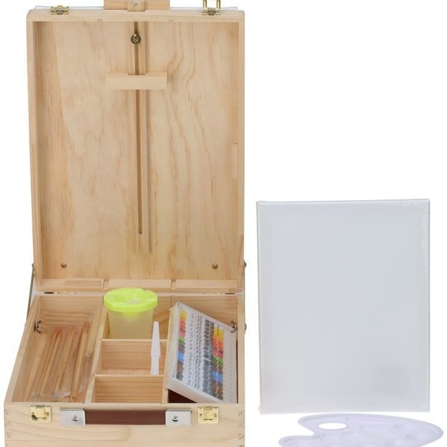 Easel - Filled painting case - 36 pieces
