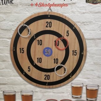 Ringwerpspel met 4 Shotglaasjes