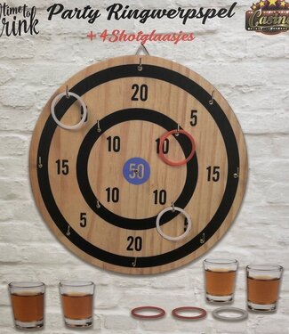 Ringwerpspel met 4 Shotglaasjes