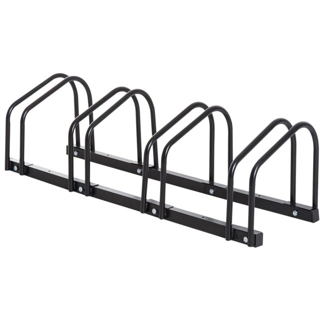 Fietsenrek voor 4 Fietsen - 100 cm - Vloermontage - Zwart