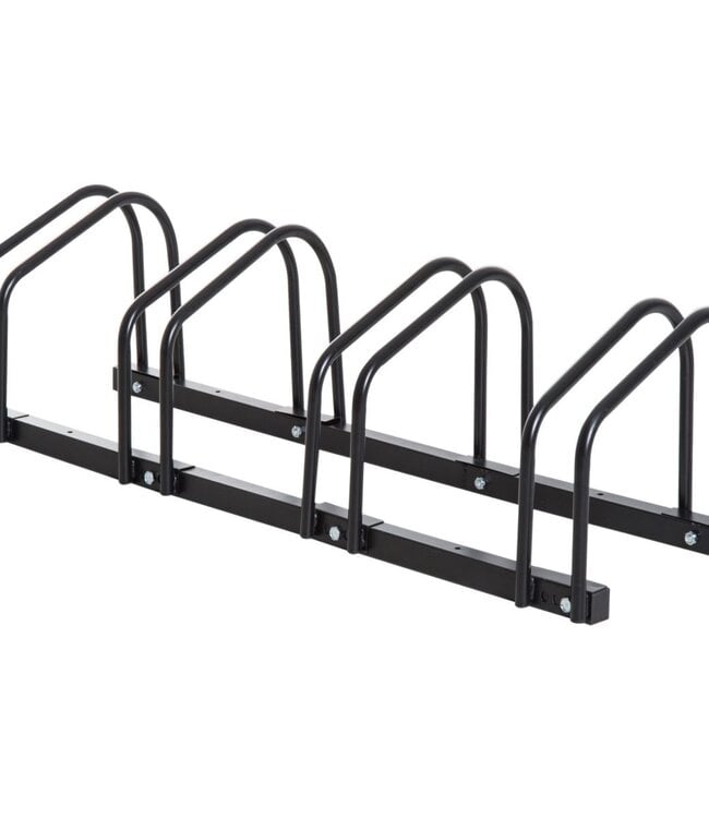 Fietsenrek voor 4 Fietsen - 100 cm - Vloermontage - Zwart