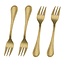 Excellent Houseware Pastry forks - 4 pieces - gold colored