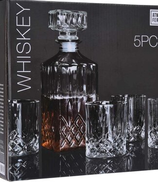 Whiskeyset - karaf met 4 glazen - budgetline