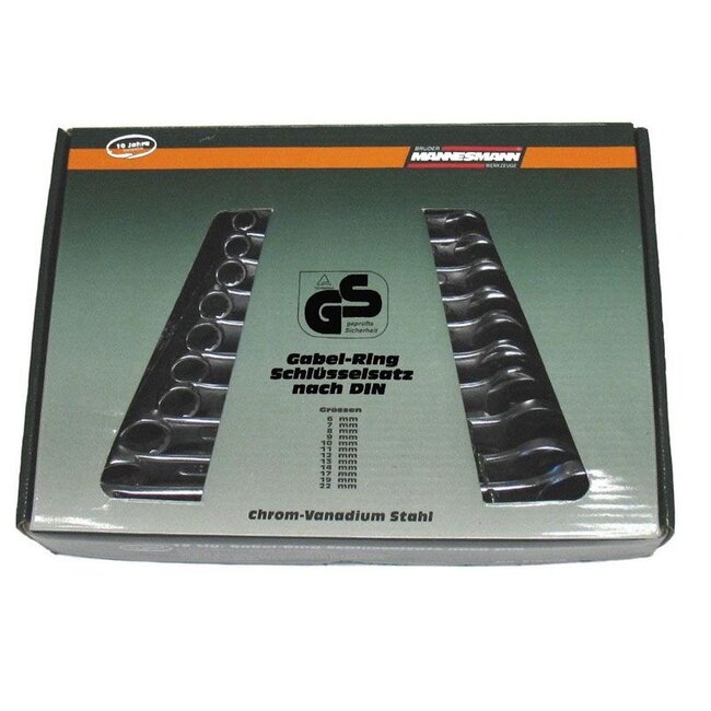 Brüder Mannesmann  Steek-ringsleutelset DIN - 12 delig