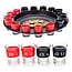 Drankspel Roulette met 16 shotglaasjes
