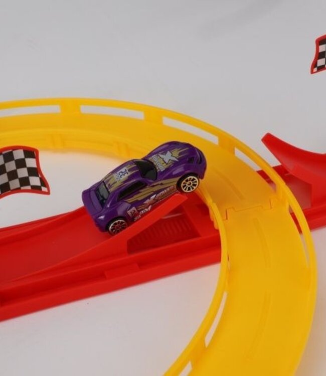 Speelset Autobaan met Lanceerder en 4 Auto's
