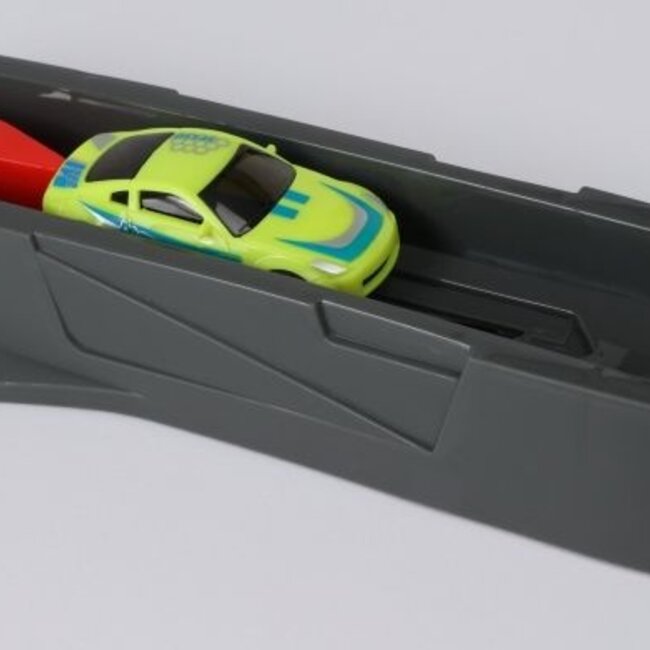 Car track playset with launcher and 4 cars